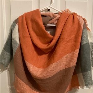 Peach/Gray Large Scarf